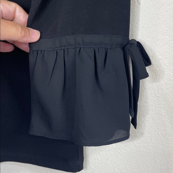 Karl Lagerfeld Black 3/4 Sleeve Blouse - Picture 3 of 5